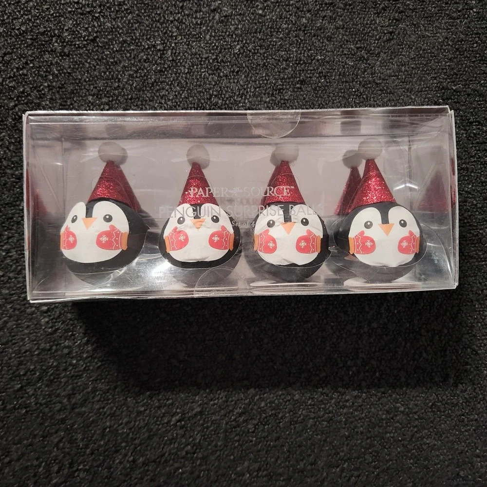 Penguin Surprise Balls‎ Set of 4 Holiday Christmas Gift
